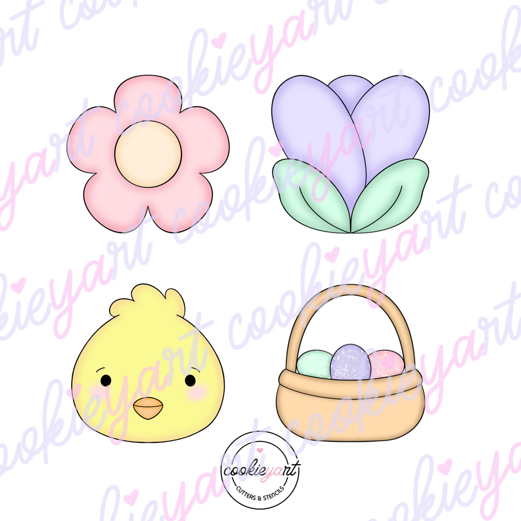 Set de Cortadores Minis Pascua 2 (4 piezas)