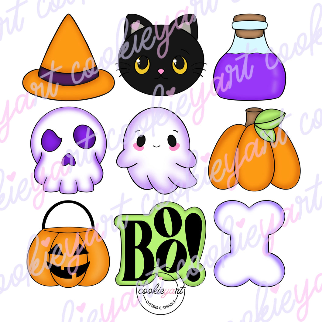 Set de Cortadores Minis Halloween 2025 (9 piezas)